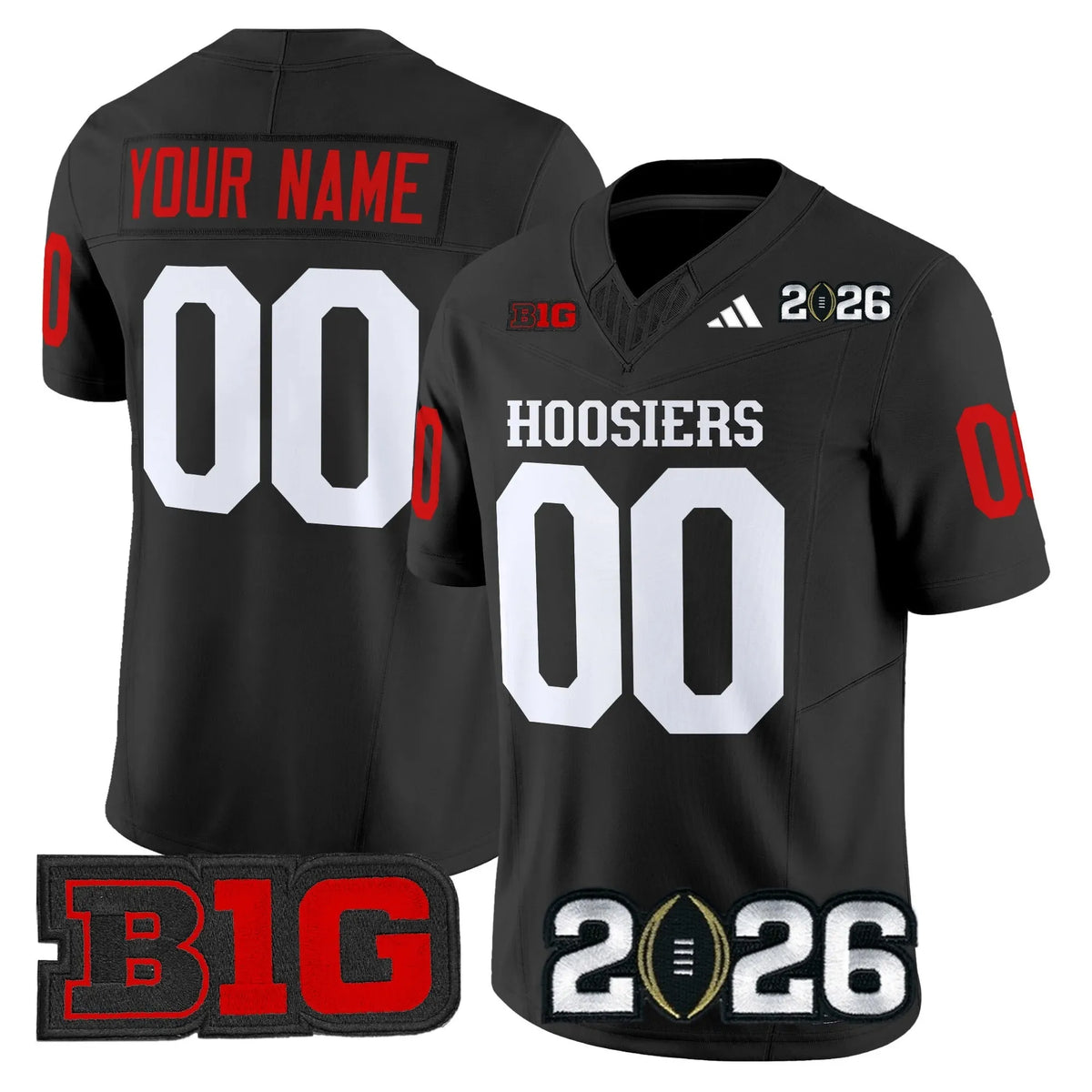 Camisa NCAA Indiana Hoosiers 2026 CFP Final Jersey Preta