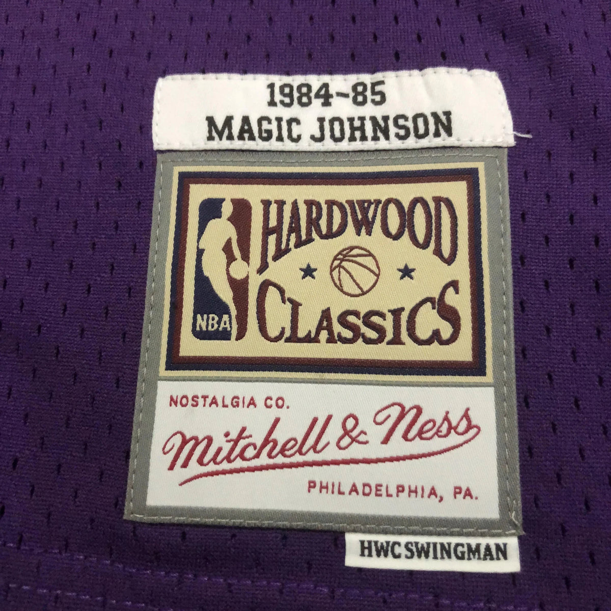 Regata Swingman Los Angeles Lakers Mitchell & Ness Roxa Hardwood Classics 1984/85