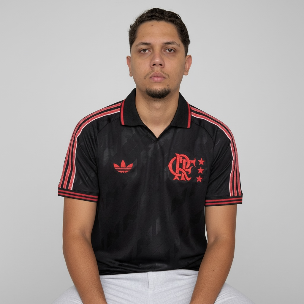 Camisa Flamengo Lifestyler 25/26 Adidas Masculina - Preto