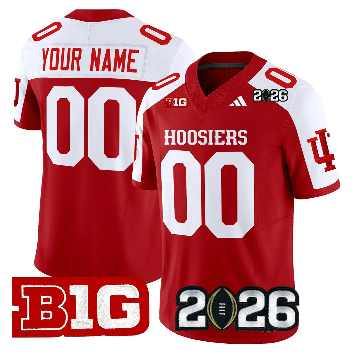 Camisa NCAA Indiana Hoosiers 2026 CFP Final Jersey Vermelha/Branca