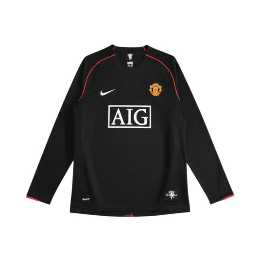 Camisa Manchester United II 2007/2008 Manga Longa - Retrô - Preta