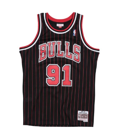 Regata Swingman Chicago Bulls Mitchell & Ness Hardwood Classics 1995/96 Preta/Vermelha
