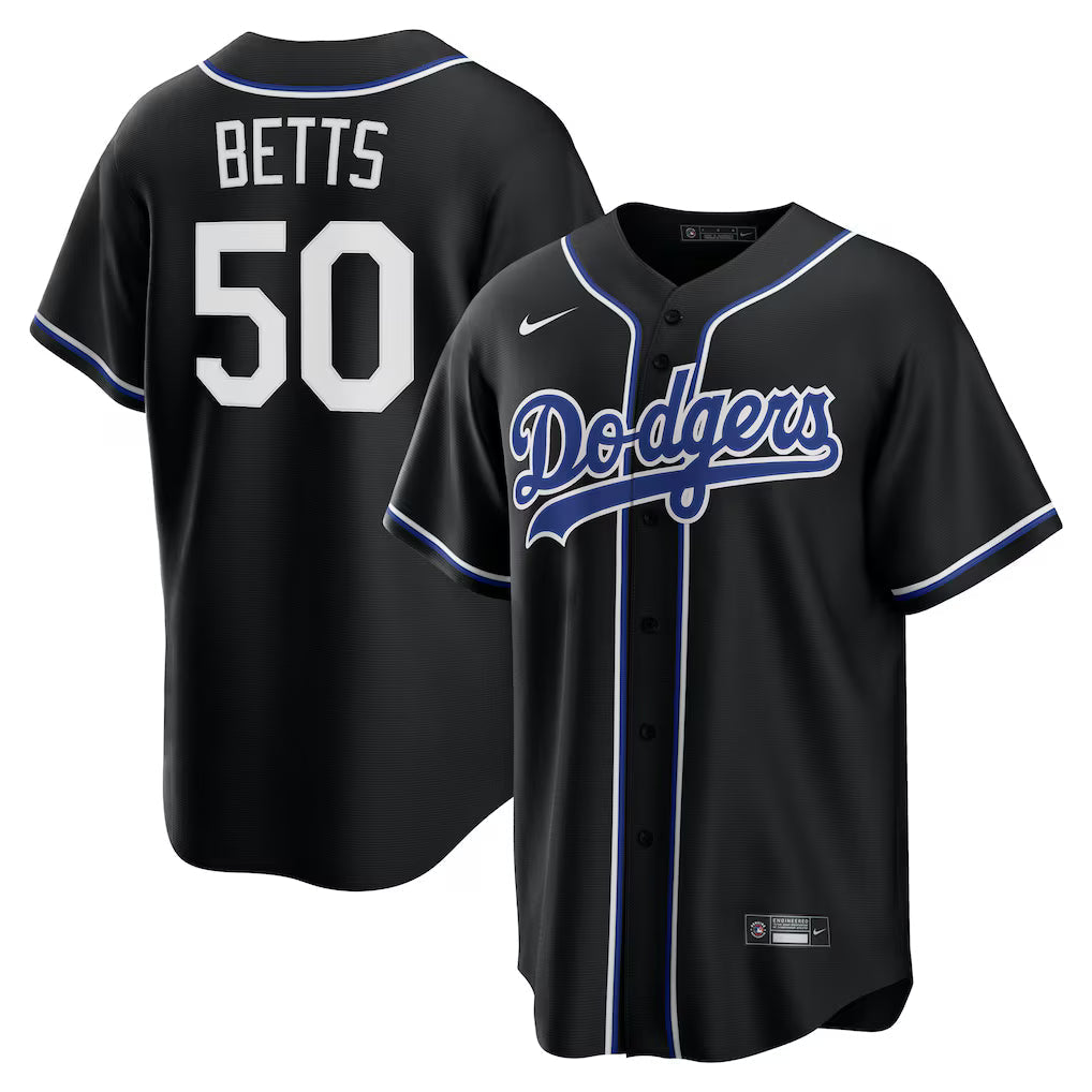 Camisa MLB Los Angeles Dodgers Jersey Preta/Azul