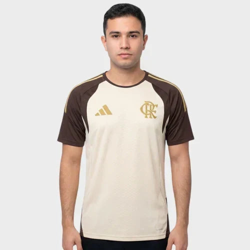 Camisa Flamengo Treino 26/27 - Torcedor Adidas Masculina - Bege